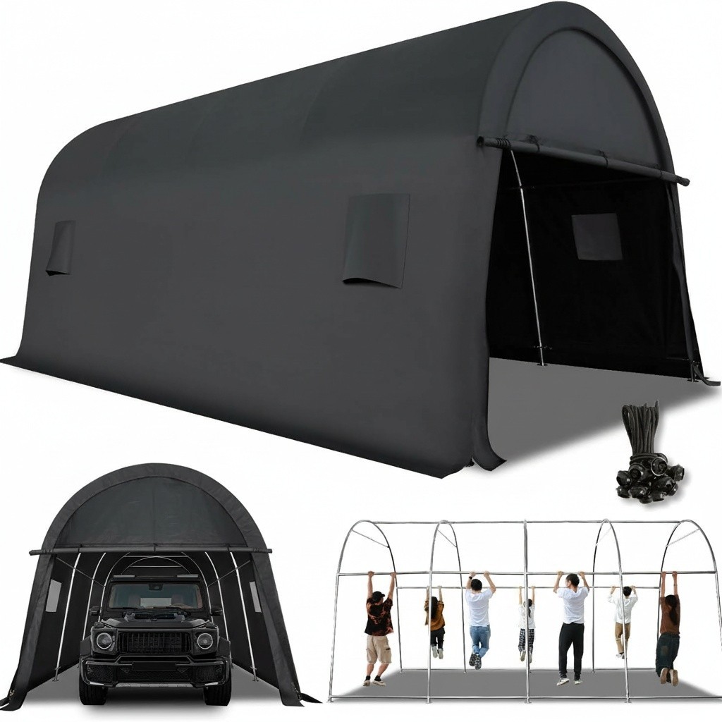 Carport 12×20/10×20/10×15 Heavy Duty, Portable Garage, Carport Canopy Outdoor ##