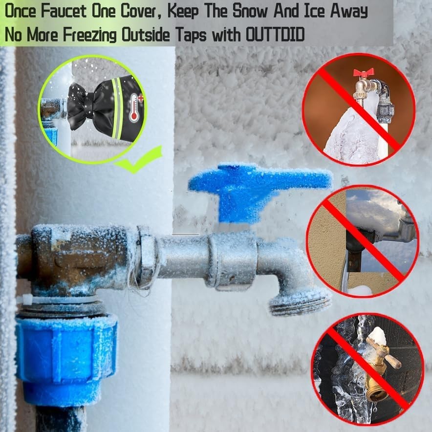 Universal Fit 2-Pack Winter Faucet Covers – Enhanced Insulation & Safety Design