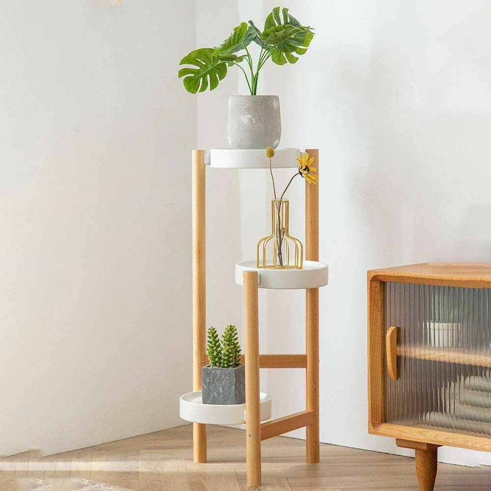 High Tall Large Flower Plant Stand Wood Bamboo Metal Plant Stand Shelf Gathering