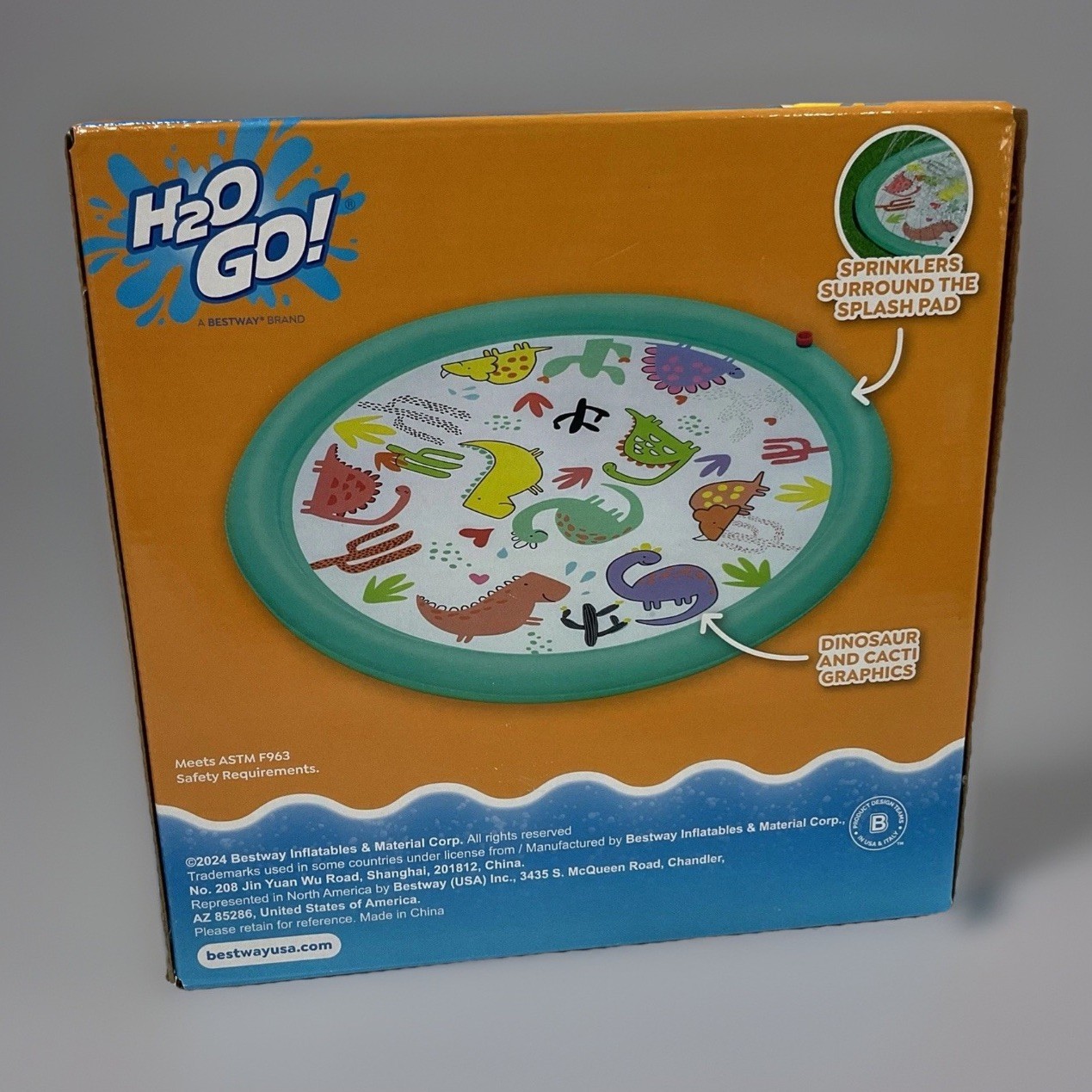 H2O Go Desert Dino Sprinklers Splash Pad 2 Years +,48in/1.22m