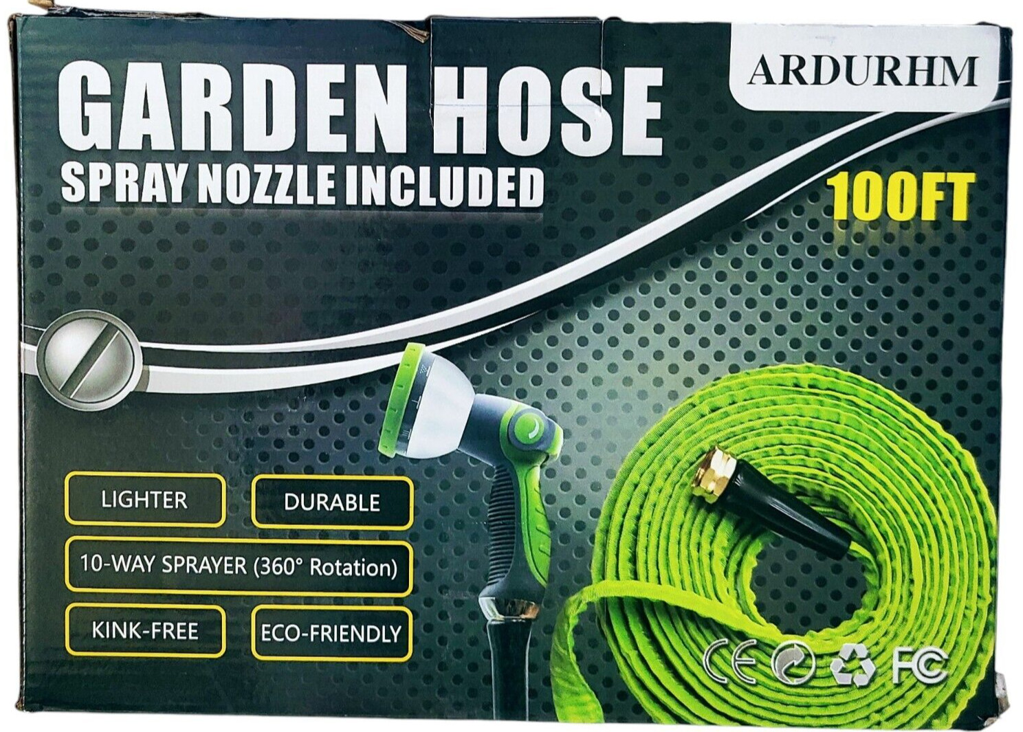 Garden Hose 5/8 in. x 100 ft – Lightweight Super Flexible Water Hose Kink-Free