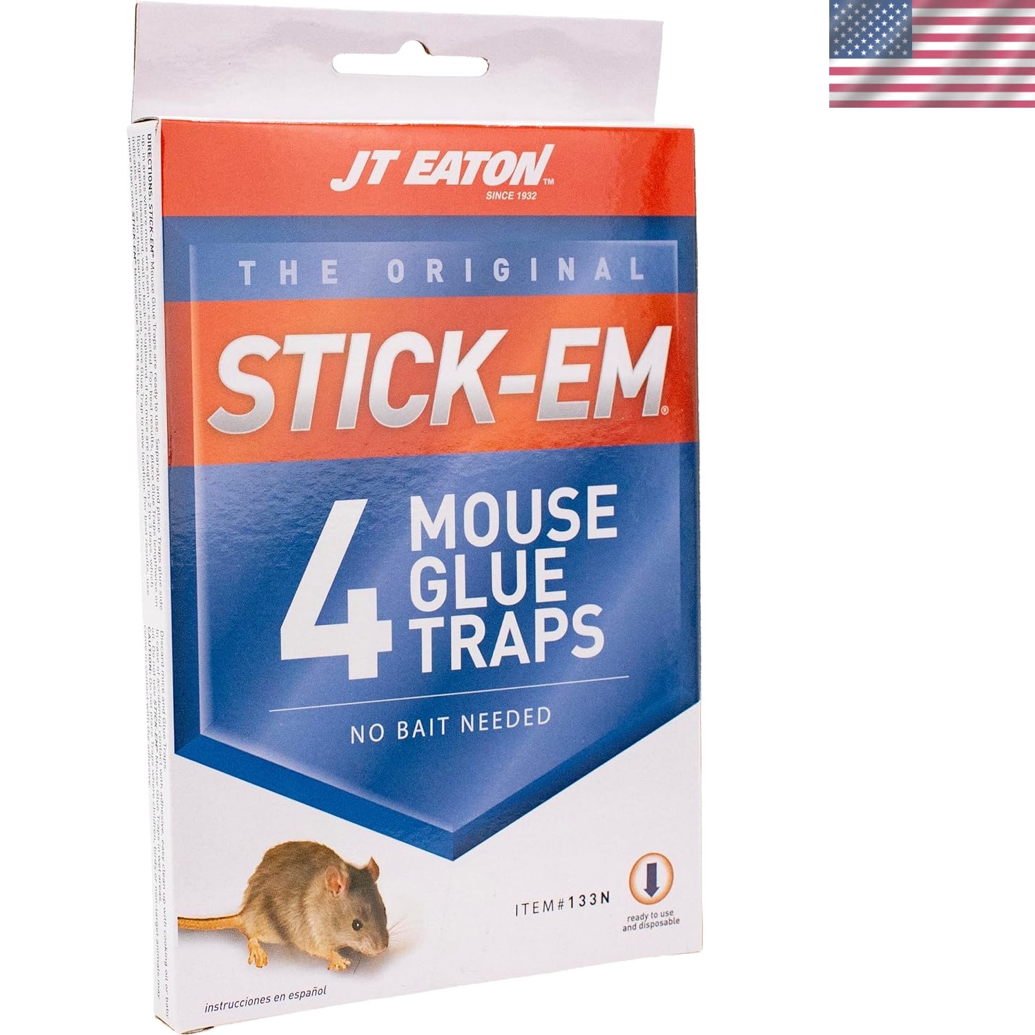 Stick-Em Mouse Glue Trap Set of 4 – Non-Toxic Indoor & Outdoor Pest Solution