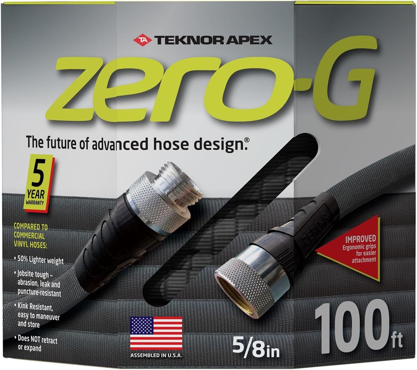 Lightweight 100ft Garden Hose, 5/8″ x 100″ – Crush-Proof, Kink-Resistant Design