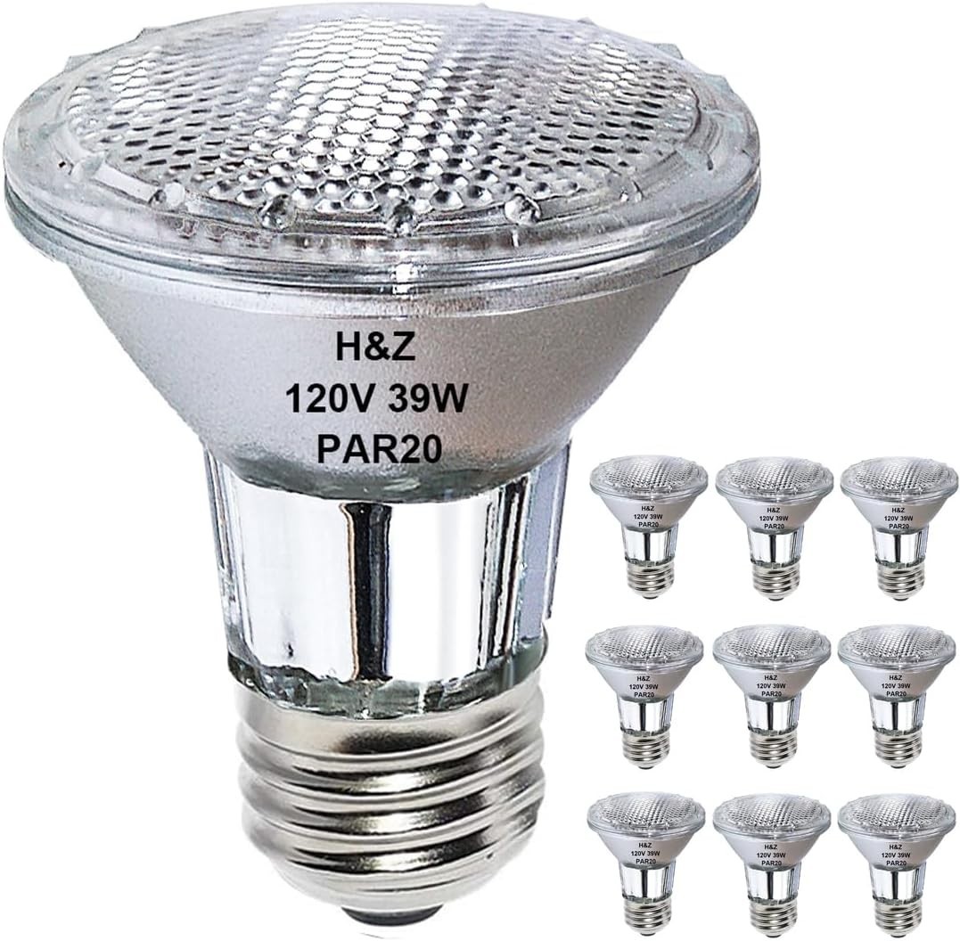9PCS Par20 Short Neck 39W 120V, 3000K Flood Light with E26 Medium Base