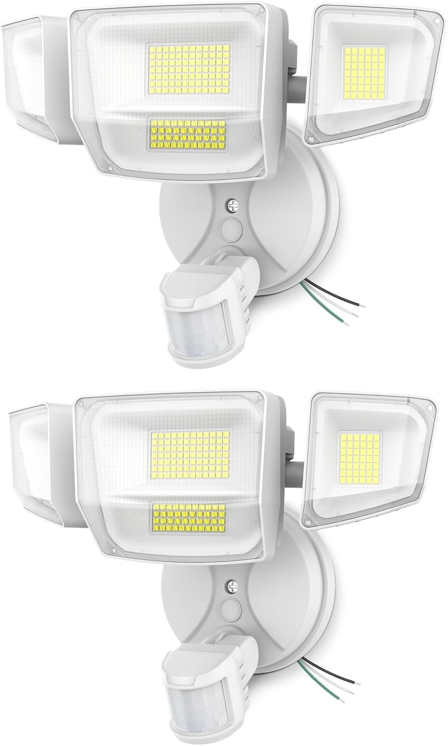 90W LED Motion Sensor Outdoor Lights, 10000LM, 4-Head, 2 Pack, IP66