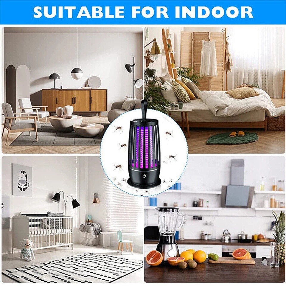 2PACK Electric Mosquito Insect Fly Bug Zapper Killer LED Light Trap Control Lamp