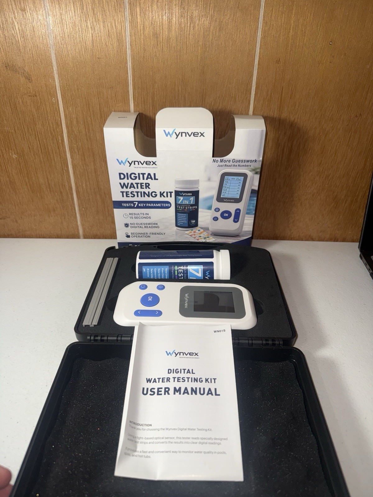 Digital Pool Water Test Kit with Digital Reader, Wynvex 7-in-1 Water Testing