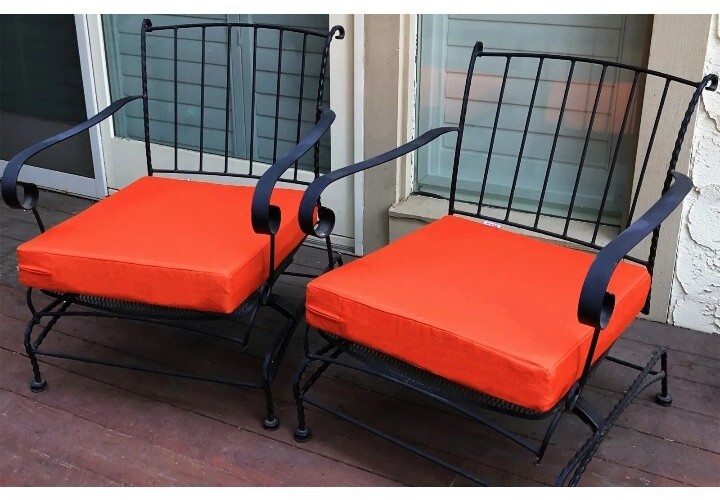 2pk QQBED Outdoor Seat Chair Patio Cushion Pad Duvet Cover Cases 24X22X4″ Tango