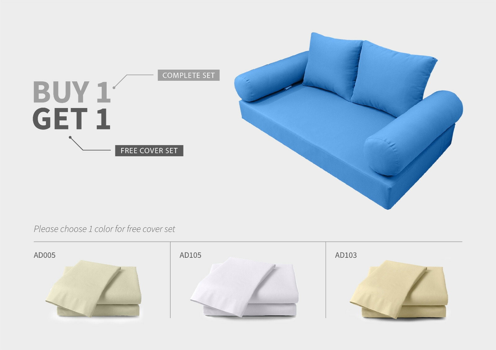 Style1 Knife Edge Daybed Pillows & Covers Set |GET 1 FREE REPLACEMENT COVER SET|