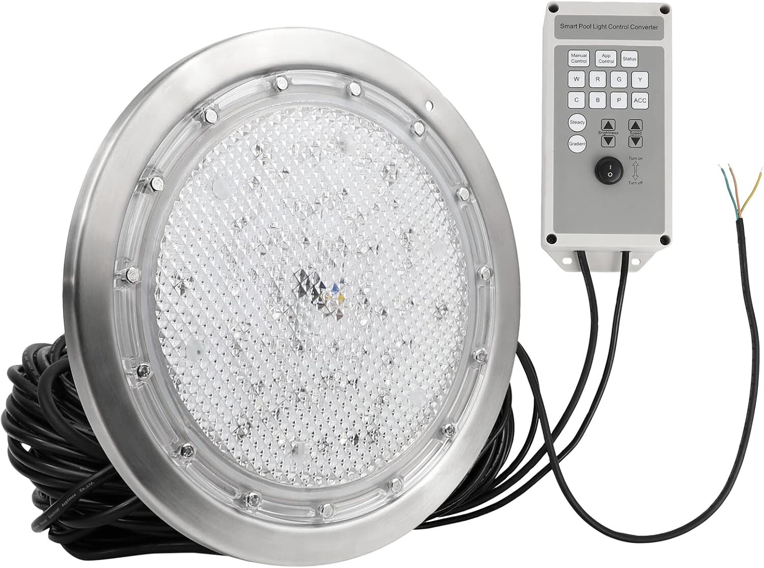 Pomeade 10” RGB LED Pool Light, with Transformer, App Control, 50ft