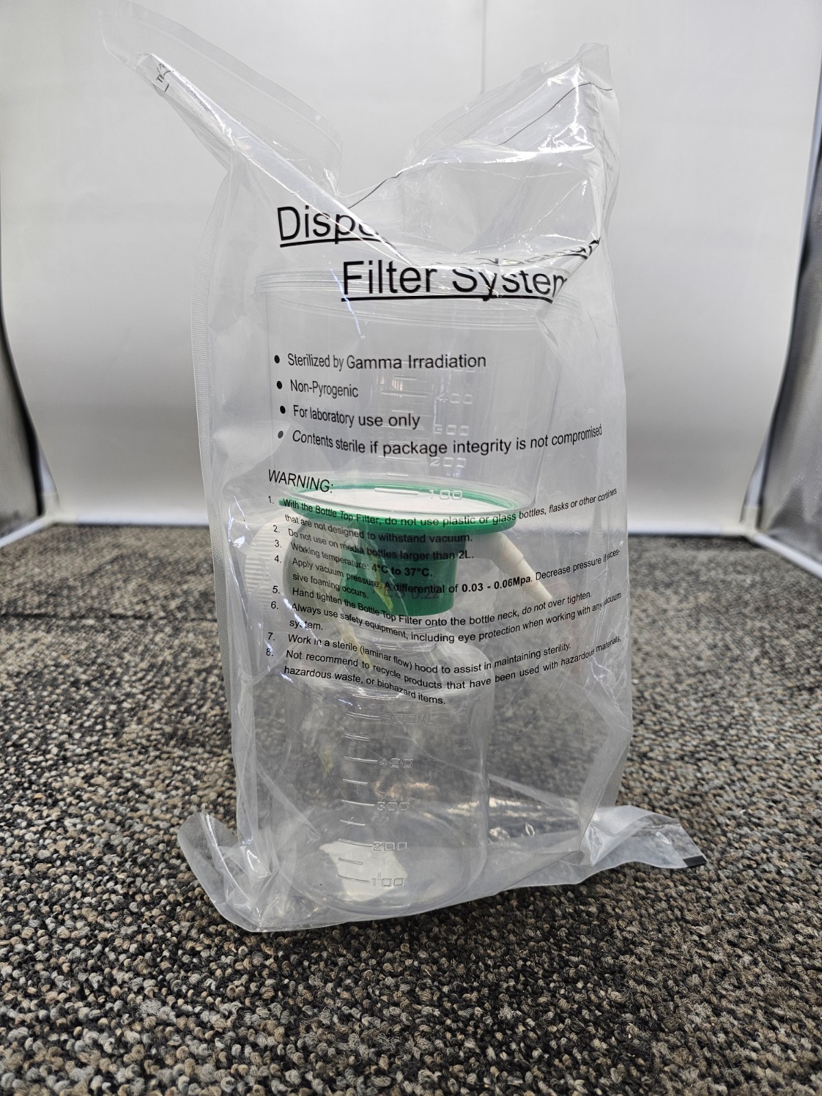 250ML Sterile Vacuum Filter Units with 0.22um PES Membrane, Individually Wrapped