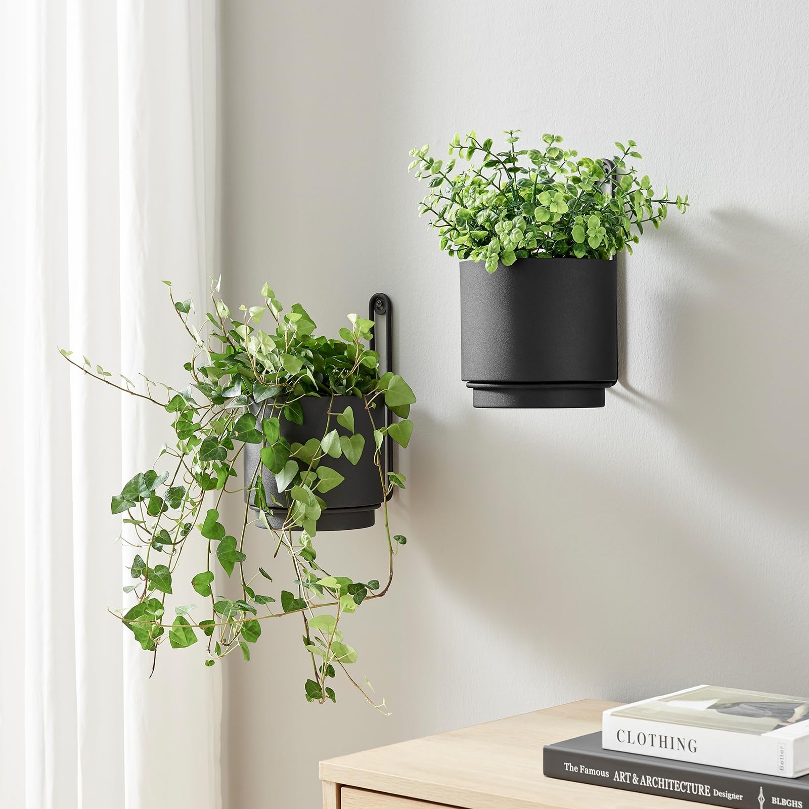 Wall Mounted Hanging Planter Vase for Indoor Outdoor Plants – 5.91 Inch Metal