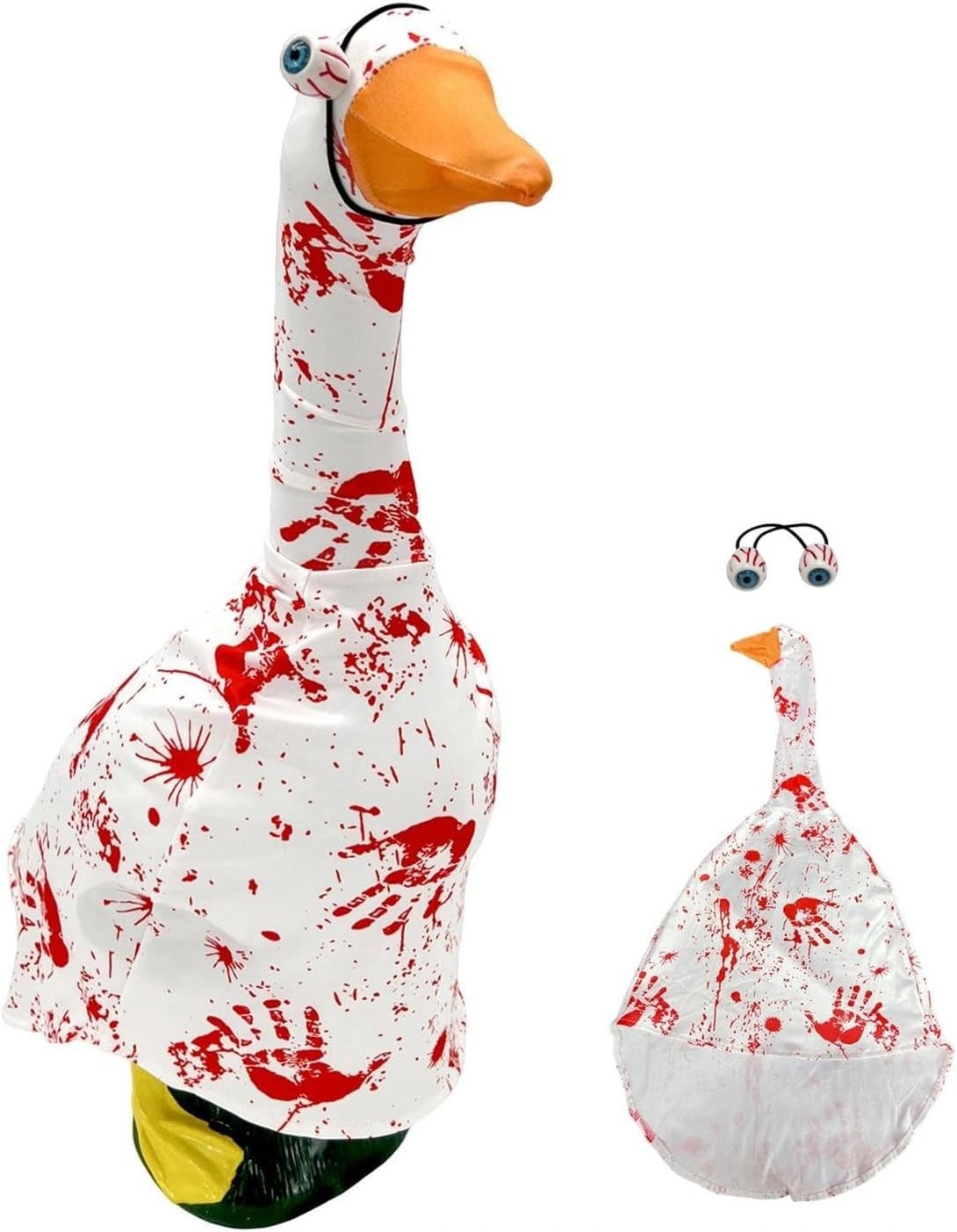 Halloween Bloody Spooky Goose Clothes Porch Goose Outfit for 23″ Geese Statue