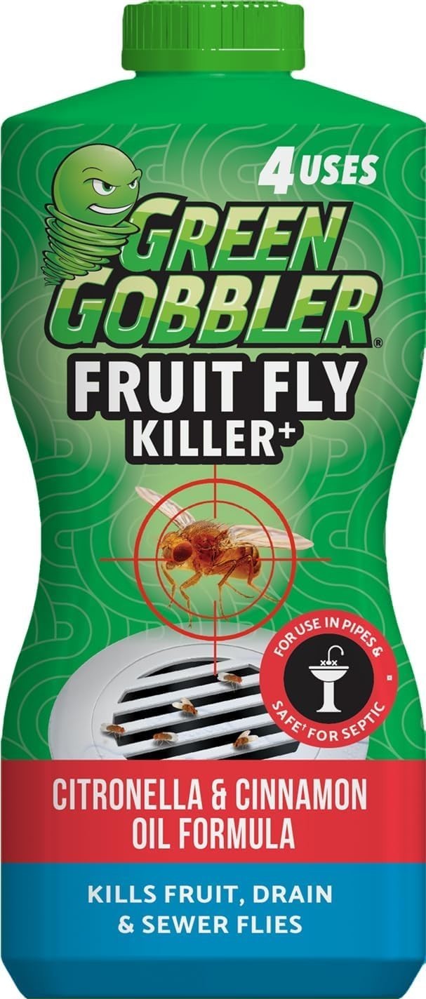 Green Gobbler Fruit Fly and Drain Fly Killer Goodbye Gel Drain Treatment 32 oz
