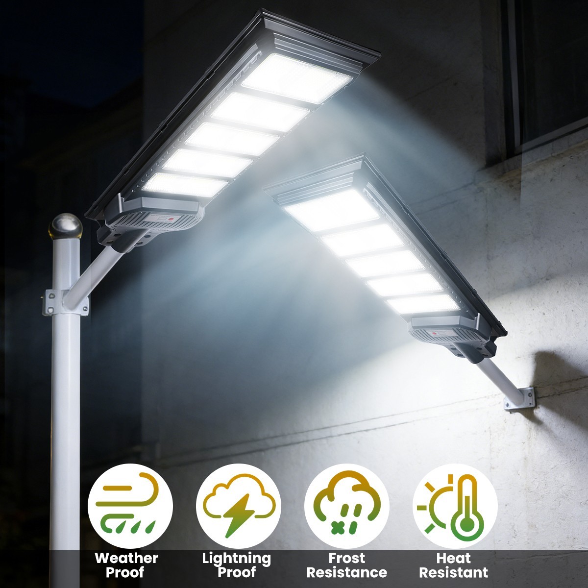 990000000LM Commercial 5000W LED Solar Street Light Dusk to Dawn Road Lamp+Pole