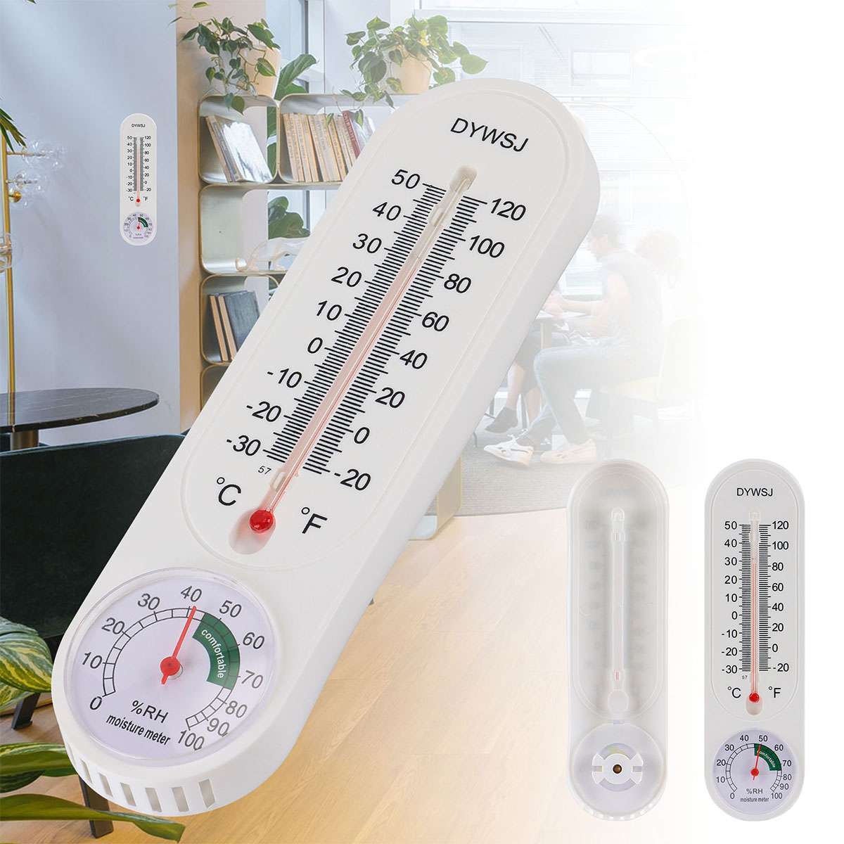 2x Wall Thermometer Hygrometer Humidity Temperature Meter Tester Indoor Outdoor