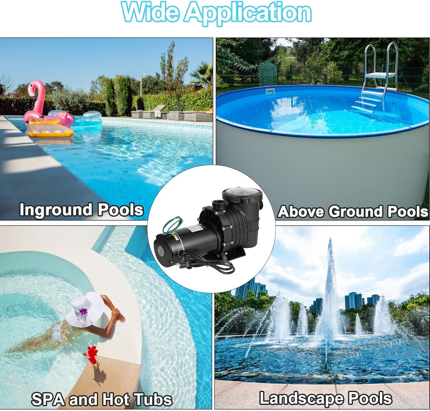 115V/230V 2.0HP Swimming Pool Pump In/Above Ground with Motor Strainer Hayward
