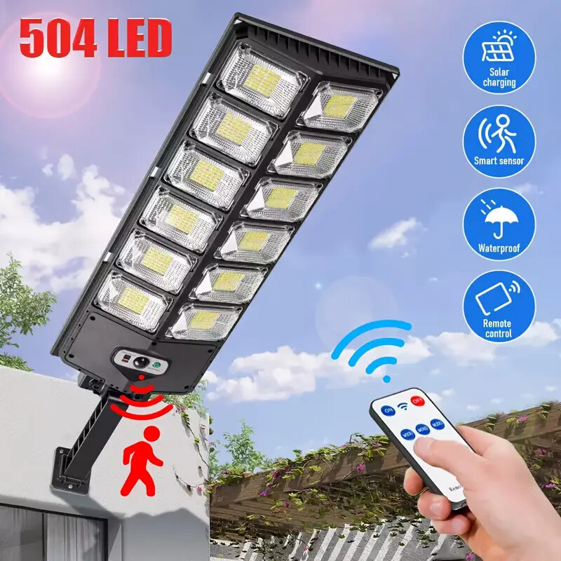 Commercial 1000000LM LED Outdoor Dusk to Dawn Solar Street Light Road Area Lamp