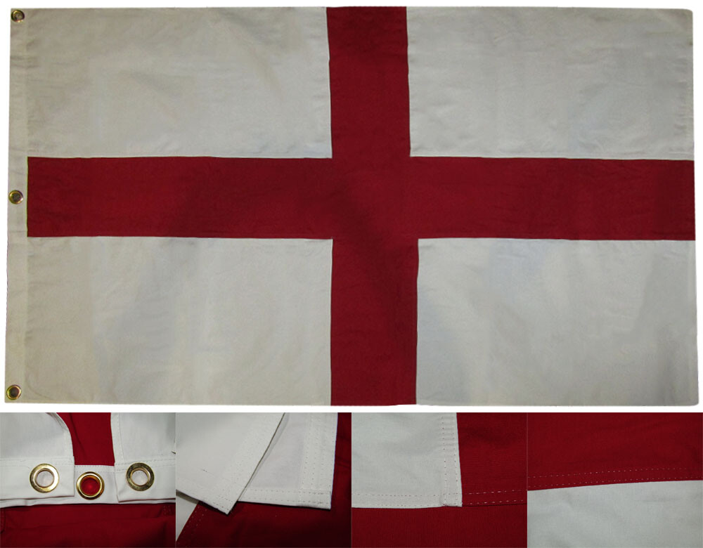 3×5 Embroidered Sewn St George Georges Cross 100% Cotton Flag 3’x5′ House Banner